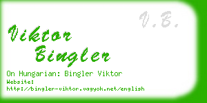 viktor bingler business card